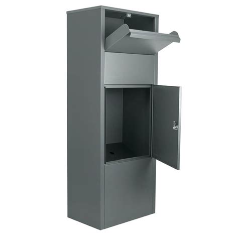 large steel freestanding floor parcel lockable drop slot mail box|freestanding parcel slot mailbox.